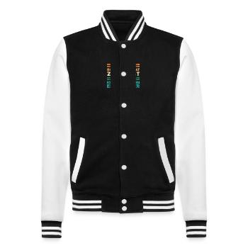 Enkelkinder Großmutter Oma - College-Sweatjacke - Schwarz/Weiß - Vorne - Nik (191cm) & Marisol (170cm)