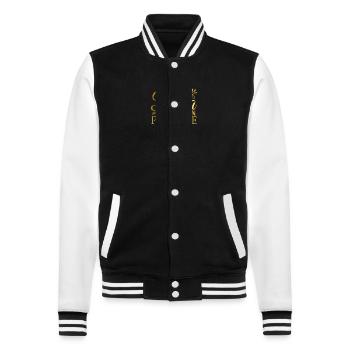 Papa fête des pères cadeau pour mon père fils - Veste Teddy - noir/blanc - Devant - Nik (191cm) & Marisol (170cm)
