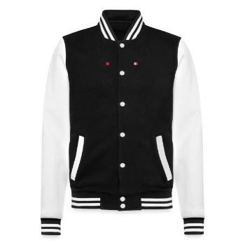 puck futin logo design - College Sweat Jacket - black/white - Front - Nik (191cm) & Marisol (170cm)