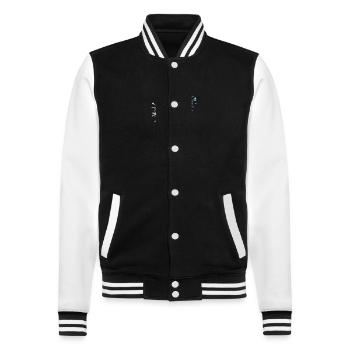 inhale exhale yoga quote - College Sweat Jacket - black/white - Front - Nik (191cm) & Marisol (170cm)