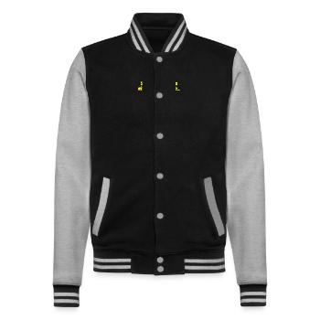 Parfois, je passe des heures sans boire de café drôle - Veste Teddy - noir/gris chiné - Devant - Nik (191cm) & Marisol (170cm)