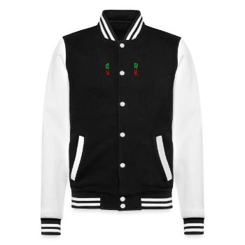 Gangster Wrapper - College-Sweatjacke - Schwarz/Weiß - Vorne - Nik (191cm) & Marisol (170cm)