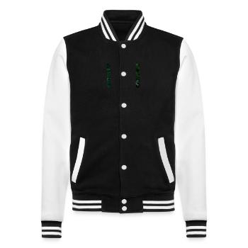 Flower lying down by the wind - College Sweat Jacket - black/white - Front - Nik (191cm) & Marisol (170cm)