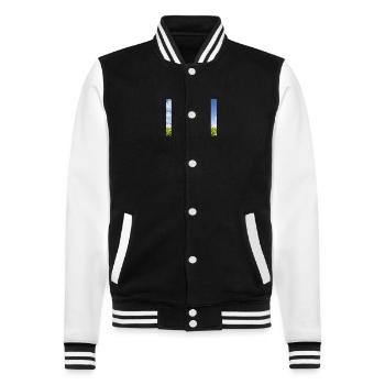 Dinosaur Allosaurus - College Sweat Jacket - black/white - Front - Nik (191cm) & Marisol (170cm)