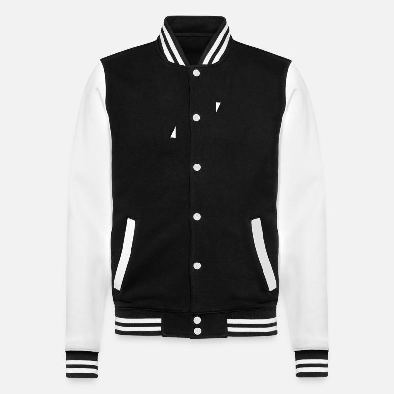 Abstract S letter - College Sweat Jacket - black/white