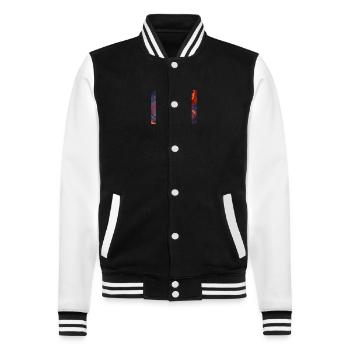 blue red sky with a creature generated ai - College Sweat Jacket - black/white - Front - Nik (191cm) & Marisol (170cm)