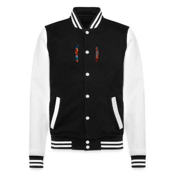 blue red sky with a creature generated ai - College Sweat Jacket - black/white - Front - Nik (191cm) & Marisol (170cm)
