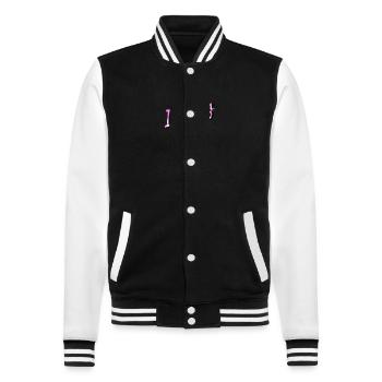 present far away countries jokes statement - College-Sweatjacke - Schwarz/Weiß - Vorne - Nik (191cm) & Marisol (170cm)