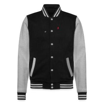 I prefer not to - College Sweat Jacket - black/heather grey - Front - Nik (191cm) & Marisol (170cm)