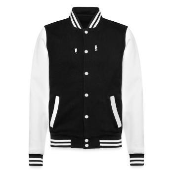 Kötzting - Textdesign mit Stadtnamen - College-Sweatjacke - Schwarz/Weiß - Vorne - Nik (191cm) & Marisol (170cm)