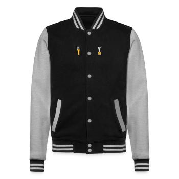 leave me alone day - College-Sweatjacke - Schwarz/Grau meliert - Vorne - Nik (191cm) & Marisol (170cm)