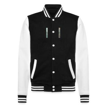 Geometric Collors - College Sweat Jacket - black/white - Front - Nik (191cm) & Marisol (170cm)