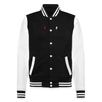MUTTERTAG. SCHÖNEN MUTTERTAG. MAMA. HERZ - College-Sweatjacke - Schwarz/Weiß - Vorne - Nik (191cm) & Marisol (170cm)