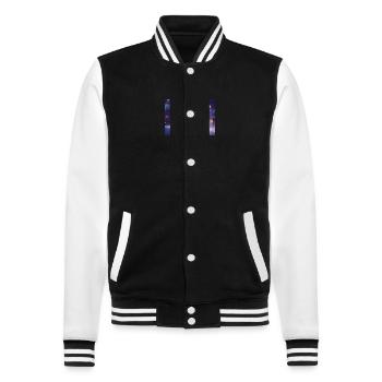 Happy Christmas Snowman - College Sweat Jacket - black/white - Front - Nik (191cm) & Marisol (170cm)