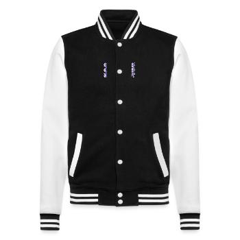 present idea beach holiday bodybuilding beards - College Sweat Jacket - black/white - Front - Nik (191cm) & Marisol (170cm)