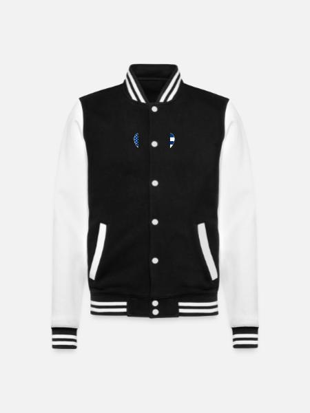 USA Kuba Flagge Herz - College-Sweatjacke - Schwarz/Weiß