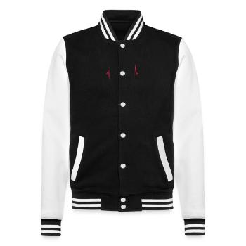 WASD Tastatur Tasten Gamer - College-Sweatjacke - Schwarz/Weiß - Vorne - Nik (191cm) & Marisol (170cm)