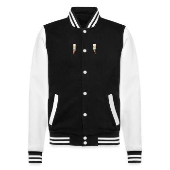 Discgolf Disc Golf Frisbee - College Sweat Jacket - black/white - Front - Nik (191cm) & Marisol (170cm)