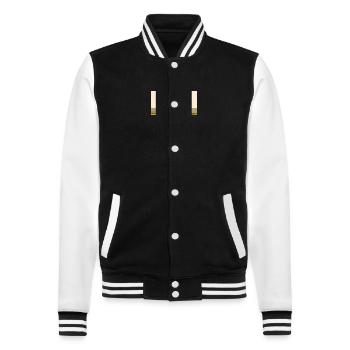 The shadow of the streetlight on the facade - College Sweat Jacket - black/white - Front - Nik (191cm) & Marisol (170cm)
