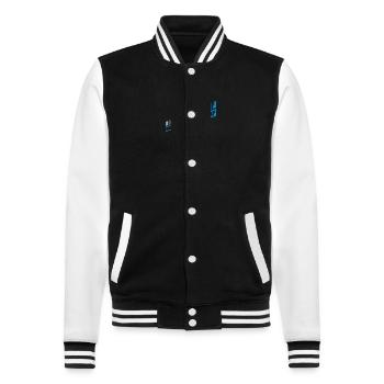 get older level up - College Sweat Jacket - black/white - Front - Nik (191cm) & Marisol (170cm)