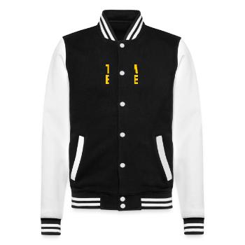 Team bride - College-Sweatjacke - Schwarz/Weiß - Vorne - Nik (191cm) & Marisol (170cm)