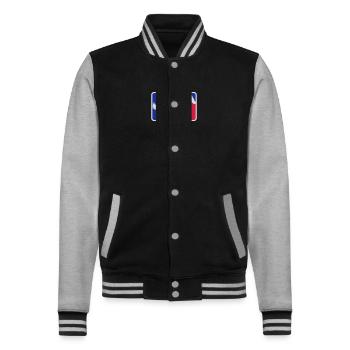 Red Blue Sport Horse - College Sweat Jacket - black/heather grey - Front - Nik (191cm) & Marisol (170cm)