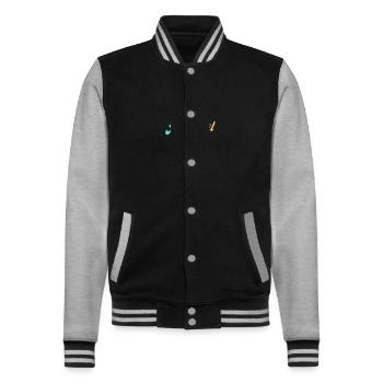 Sekundenkleber please don`t - College-Sweatjacke - Schwarz/Grau meliert - Vorne - Nik (191cm) & Marisol (170cm)