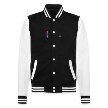 Chameleon, colorful chameleon lizards - College Sweat Jacket - black/white - Front - Nik (191cm) & Marisol (170cm)