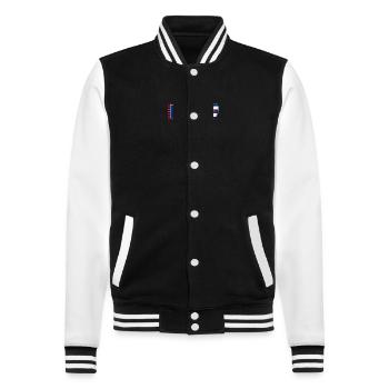 Kuba Fußball Mannschaft - College-Sweatjacke - Schwarz/Weiß - Vorne - Nik (191cm) & Marisol (170cm)