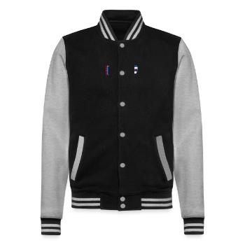 Kuba Fußball Mannschaft - College-Sweatjacke - Schwarz/Grau meliert - Vorne - Nik (191cm) & Marisol (170cm)