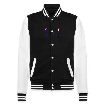 Croatia Football Team - College Sweat Jacket - black/white - Front - Nik (191cm) & Marisol (170cm)