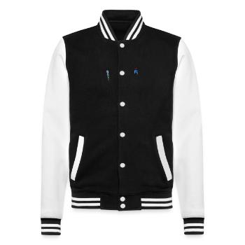 Rebel Rebels Funny Retro Music Hip Hop Rocknroll - College Sweat Jacket - black/white - Front - Nik (191cm) & Marisol (170cm)
