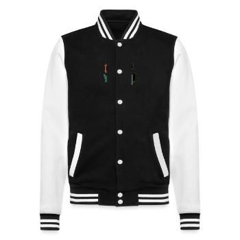 bday jokes telescope birthday present idea art - College-Sweatjacke - Schwarz/Weiß - Vorne - Nik (191cm) & Marisol (170cm)