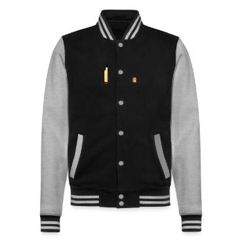 Ostern Eierlikör Feiern - College-Sweatjacke - Schwarz/Grau meliert - Vorne - Nik (191cm) & Marisol (170cm)