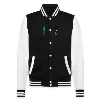 god by daniel costa 5 - College Sweat Jacket - black/white - Front - Nik (191cm) & Marisol (170cm)