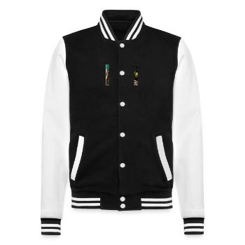 demigod by daniel costa 2 - College Sweat Jacket - black/white - Front - Nik (191cm) & Marisol (170cm)