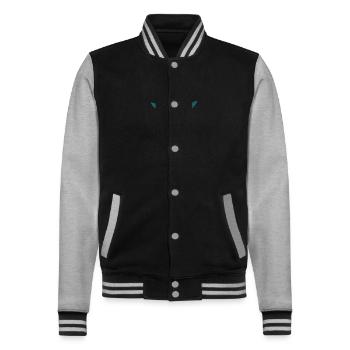 Lotus - College Sweat Jacket - black/heather grey - Front - Nik (191cm) & Marisol (170cm)