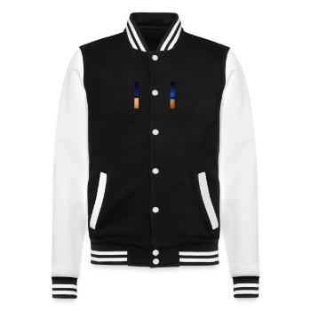 Hot Rod in der Nacht - College-Sweatjacke - Schwarz/Weiß - Vorne - Nik (191cm) & Marisol (170cm)