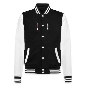 Hobby Baker Cat Cake Dessert Baking - College Sweat Jacket - black/white - Front - Nik (191cm) & Marisol (170cm)