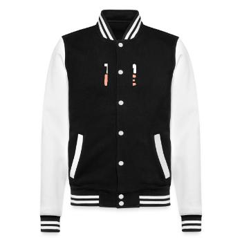 Nagetier Kaninchen Hase - College-Sweatjacke - Schwarz/Weiß - Vorne - Nik (191cm) & Marisol (170cm)