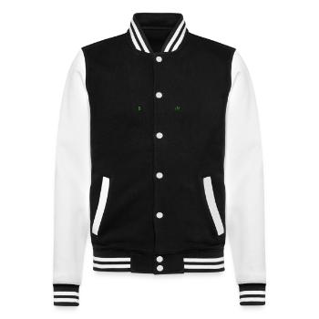 BIER ist vegan - College-Sweatjacke - Schwarz/Weiß - Vorne - Nik (191cm) & Marisol (170cm)