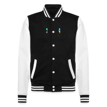 Sommer surfen kroatien strand paradies hrvatska party - College-Sweatjacke - Schwarz/Weiß - Vorne - Nik (191cm) & Marisol (170cm)