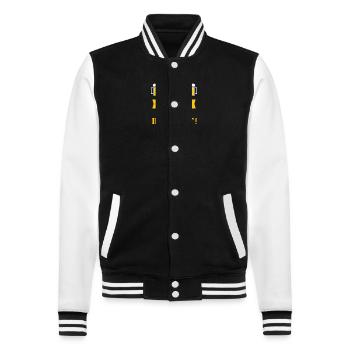 Maillot normand normandie bière humoristique apéro - Veste Teddy - noir/blanc - Devant - Nik (191cm) & Marisol (170cm)