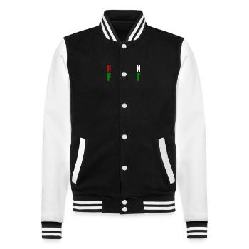 Frau leben freiheit - College-Sweatjacke - Schwarz/Weiß - Vorne - Nik (191cm) & Marisol (170cm)