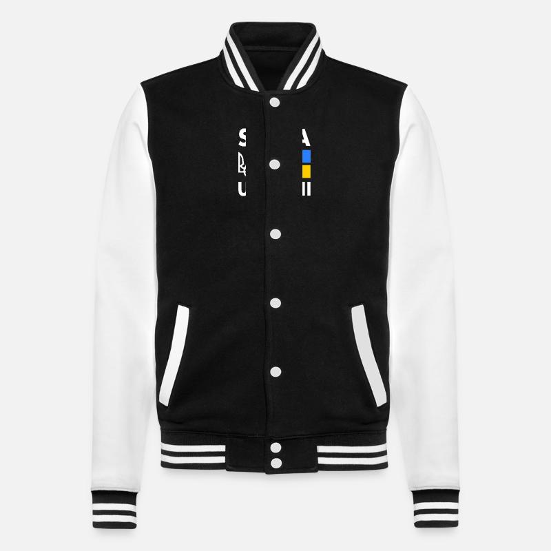 Slava ukraini - College Sweat Jacket - black/white