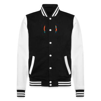 Ward chemise Vintage coucher de soleil Ward Groovy Tie Dye - Veste Teddy - noir/blanc - Devant - Nik (191cm) & Marisol (170cm)