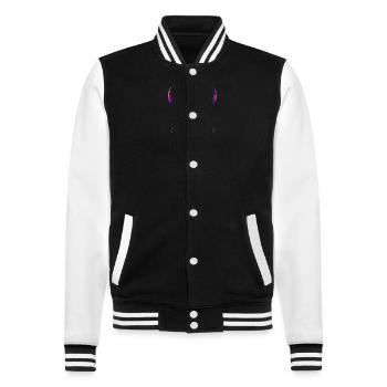 Viking Skull - College Sweat Jacket - black/white - Front - Nik (191cm) & Marisol (170cm)
