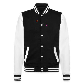 Pyrenean mountain dog, fully customizable as desired - College Sweat Jacket - black/white - Front - Nik (191cm) & Marisol (170cm)