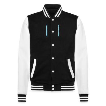 Frohes neues Jahr, buntes Thema. - College-Sweatjacke - Schwarz/Weiß - Vorne - Nik (191cm) & Marisol (170cm)