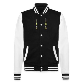 ICH KANN HEUTE LEIDER NICHT ARBEITEN, ICH HABE ... - College-Sweatjacke - Schwarz/Weiß - Vorne - Nik (191cm) & Marisol (170cm)